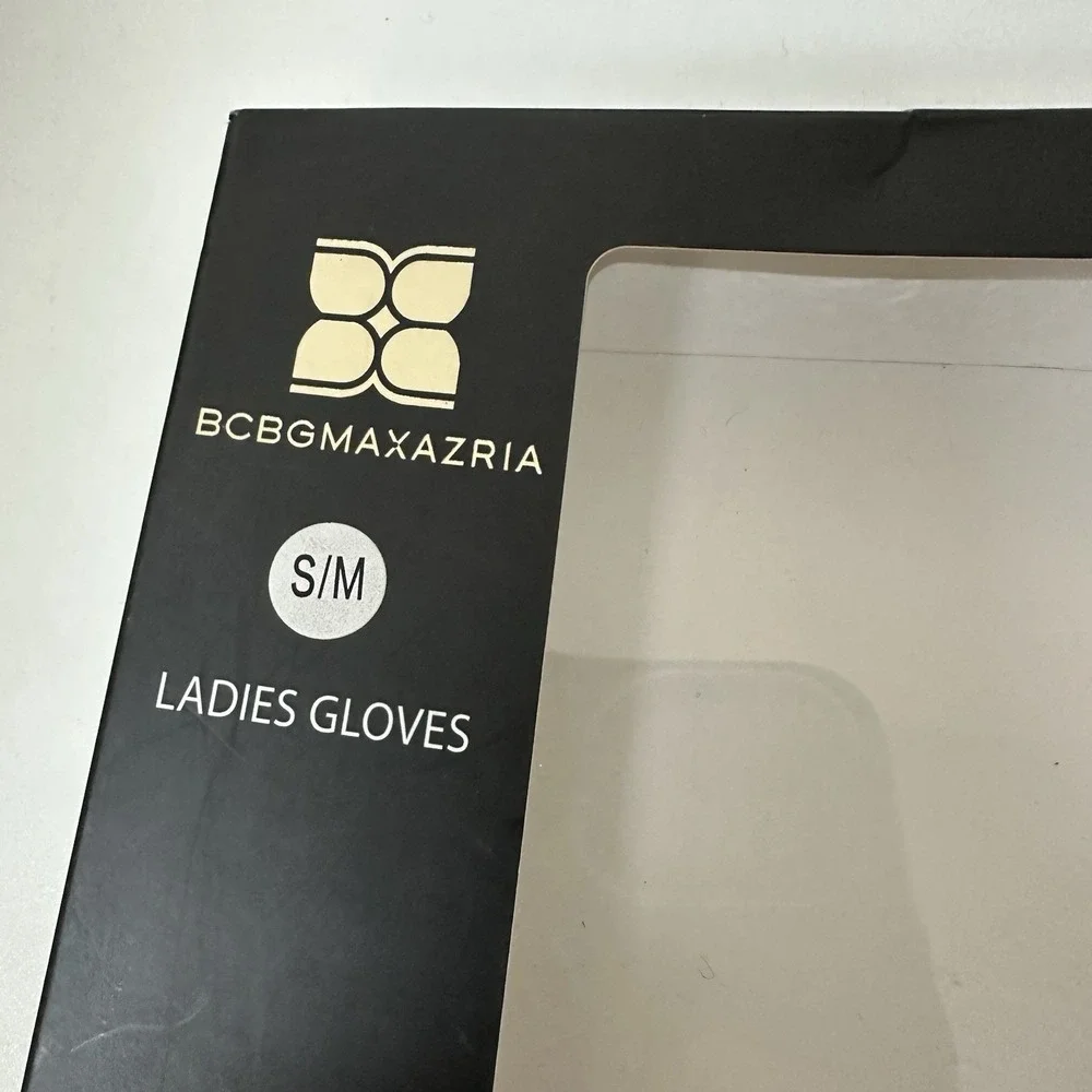 BCBG Maxazria Classic Tweed Gloves Black White Size S/M Ladies NEW